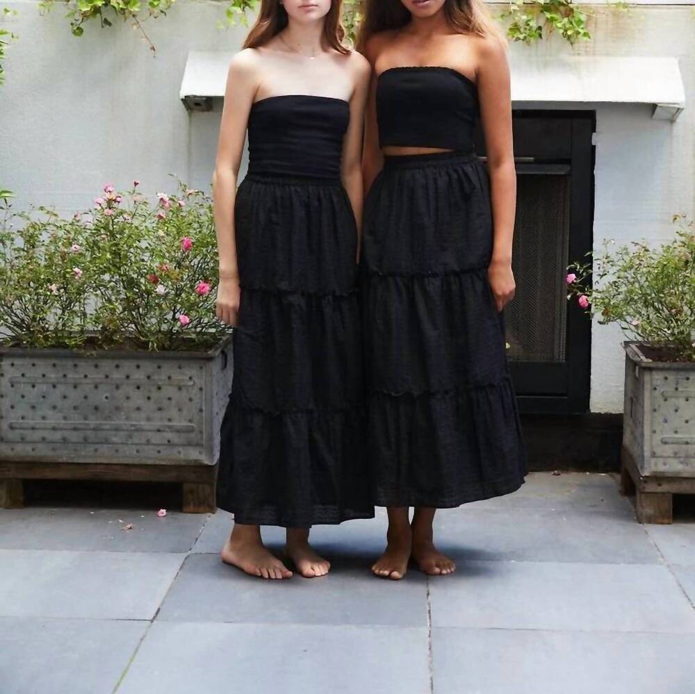 NEW THEME girls bella heart dobbie maxi skirt in black